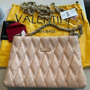LAST CHANCE Pink quilted leather shoulder bag/crossbody by Valentino